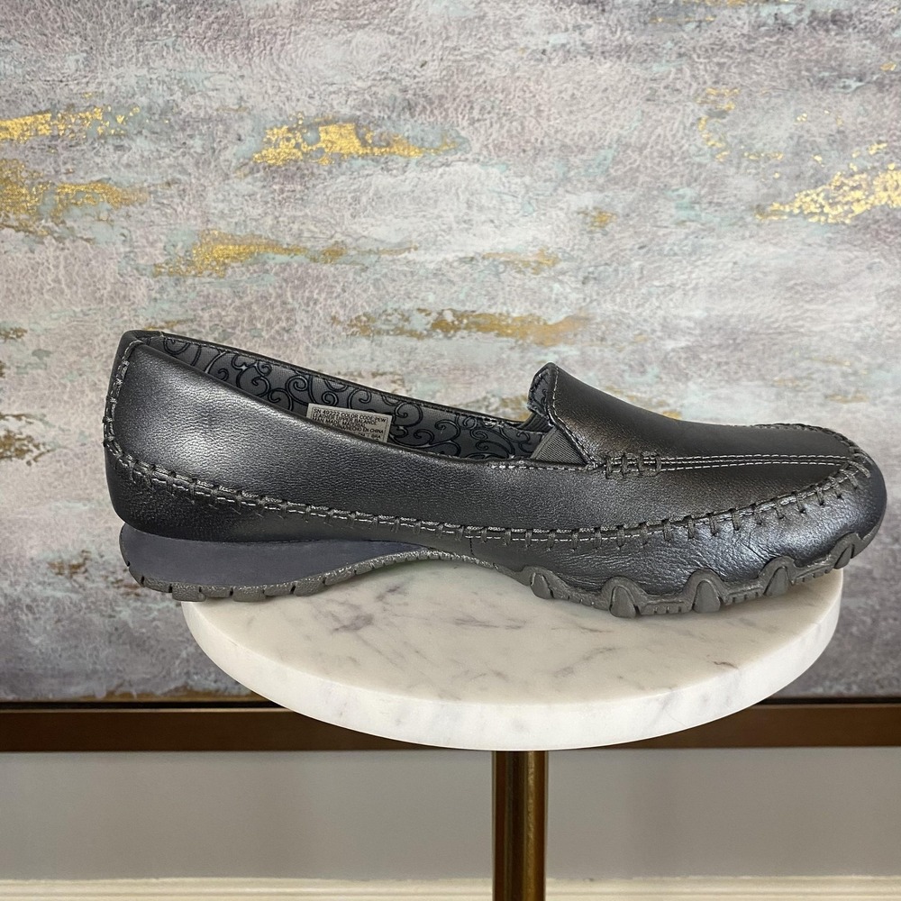 Skechers Relaxed Fit Shoes Womens Size 8.5 Gray Leather Slip On Loafers SN 49222 - Picture 6 of 10